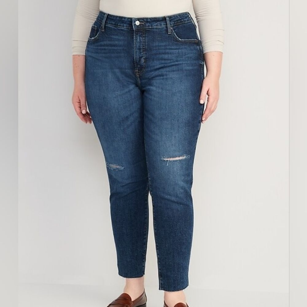 NWT Old Navy O.G. Straight High Waist Cut Off Distressed Jeans Size 22